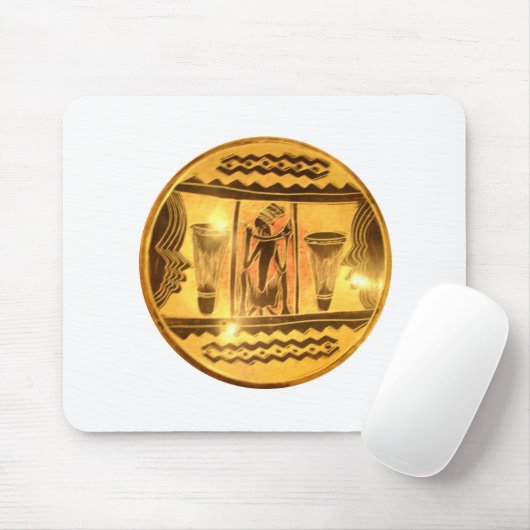 Gouden Afrikaanse Etnische Kunst Print Design Muismat (Met muis)