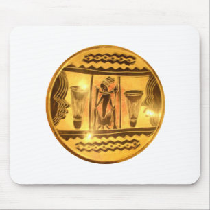 Gouden Afrikaanse Etnische Kunst Print Design Muismat