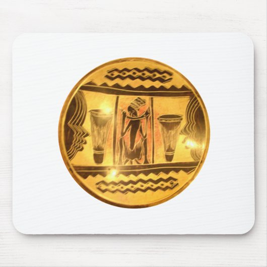 Gouden Afrikaanse Etnische Kunst Print Design Muismat (Voorkant)