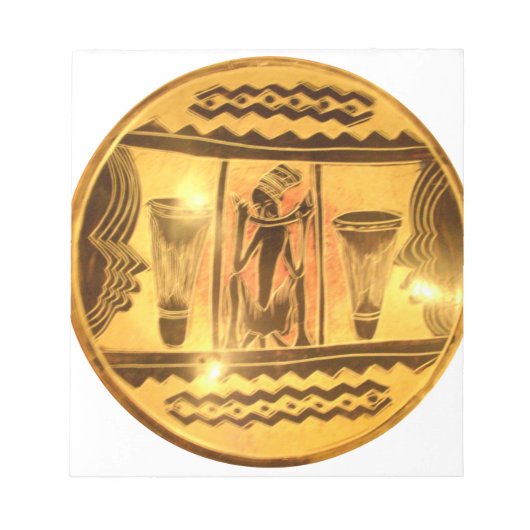 Gouden Afrikaanse Etnische Kunst Print Design Notitieblok (Voorkant)