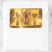 Gouden Afrikaanse Etnische Kunst Print Design Rechthoekige Sticker (Tas)