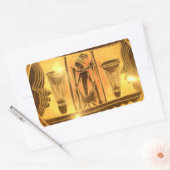 Gouden Afrikaanse Etnische Kunst Print Design Rechthoekige Sticker (Envelop)