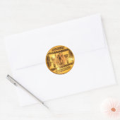 Gouden Afrikaanse Etnische Kunst Print Design Ronde Sticker (Envelop)