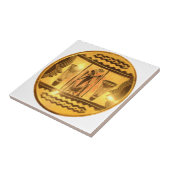 Gouden Afrikaanse Etnische Kunst Print Design Tegeltje (Zijkant)