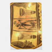 Gouden Afrikaanse Etnische Kunst Print Design Theedoek (Verticaal)
