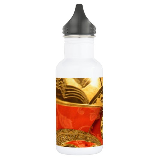 Gouden Afrikaanse Etnische Kunst Print Design Waterfles (Links)
