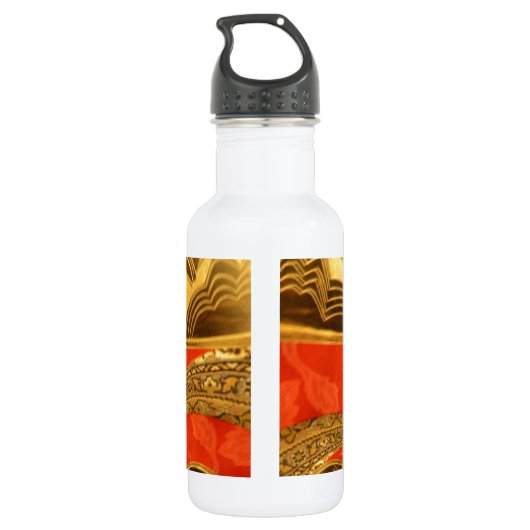 Gouden Afrikaanse Etnische Kunst Print Design Waterfles (Achterkant)