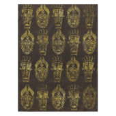 Gouden Afrikaanse maskers op hout Tafelkleed (Voorkant)