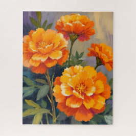 Gouden Afrikaantjes | Waterverf Bloemen Bloemig Legpuzzel