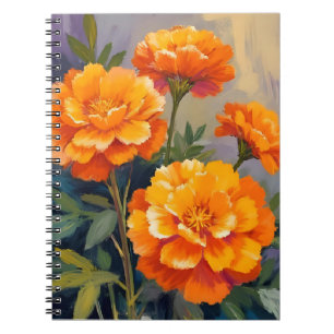 Gouden Afrikaantjes Waterverf Bloemen Bloemstuk Notitieboek