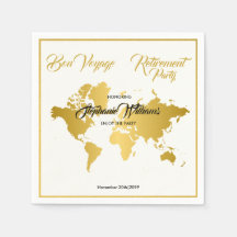 Gouden Afscheidsfeest Wereldkaart Bon Voyage