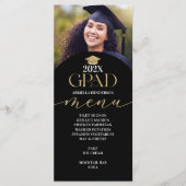 Gouden Afstudeer Diner Menu Kaart (Voorkant)