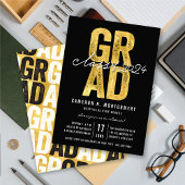 Gouden AFSTUDEERDER Klasse van 2025 Stijlvolle Gra Kaart