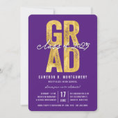 Gouden AFSTUDEERDER Klasse van 2025 Stijlvolle Gra Kaart (Voorkant)