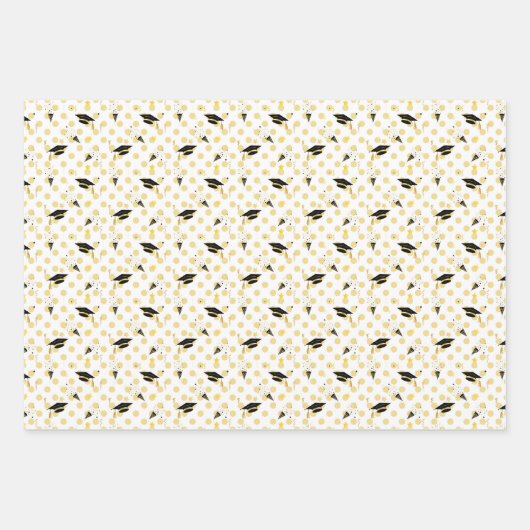 Gouden afstudeerfeest 3 inpakpapier vel (Voorkant)