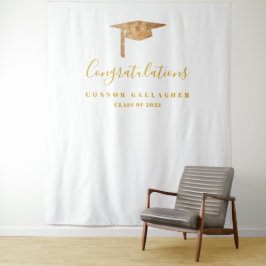 Gouden Afstudeerfeest Achtergrond, Fotocabine Prop Wandkleed