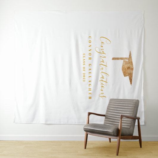 Gouden afstudeerfeest achtergrond, fotohokje acces wandkleed (In Situ (horizontaal))