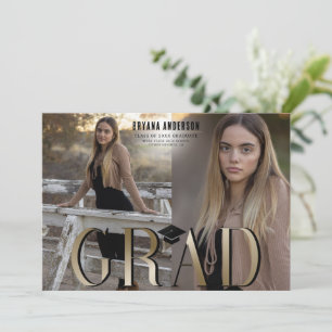 Gouden Afstudeerfoto Afstudeeraankondiging Kaart
