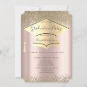 Gouden afstudeerhoed, diamanten Roze Gouden Afstud Kaart (Voorkant)