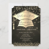 Gouden afstudeerhoed, diamanten sterren afstuderen kaart (Voorkant)