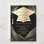 Gouden afstudeerhoed Elegante afstuderen   Kaart (Voorkant)