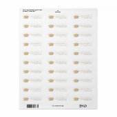 Gouden afstudeerhoed Kwast Script Retouradres Etiket (Full Sheet)