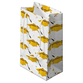 Gouden afstudeerhoed met confetti klein cadeauzakje