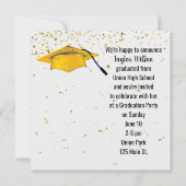 Gouden afstudeerhoed met gouden confetti kaart (Voorkant)