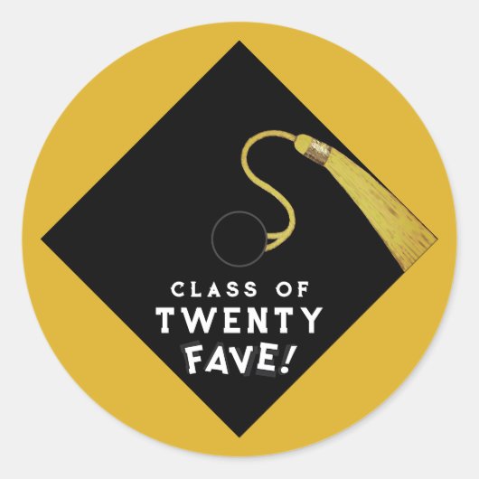Gouden afstudeerklas van 2025 ronde sticker (Voorkant)