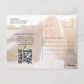 Gouden Afstudeerscriptie Zwart Foto QR-code Websit Briefkaart (Achterkant)