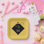 Gouden Afstuderen 2025 Party Papieren Bordje (Feest)