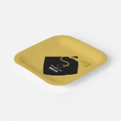 Gouden Afstuderen 2025 Party Papieren Bordje (Gebogen)