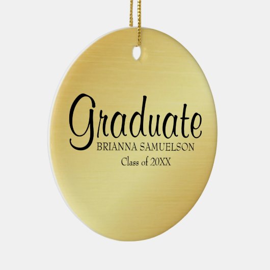 Gouden Afstuderen Ornament met zwarte tekst (Rechts)