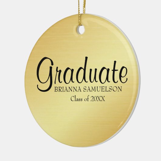 Gouden Afstuderen Ornament met zwarte tekst (Links)