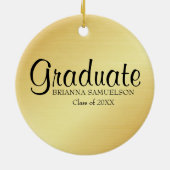 Gouden Afstuderen Ornament met zwarte tekst (Achterkant)