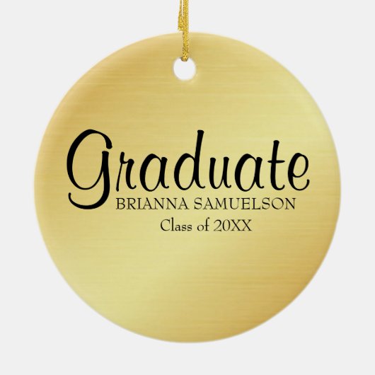 Gouden Afstuderen Ornament met zwarte tekst (Achterkant)