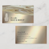 Gouden agaat geode chique metallic nagel visitekaartje (Voorkant / Achterkant)