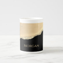 Gouden agaat & glitters, gouden naam op zwart