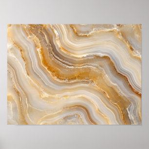 Gouden Agaat Steen Textuur Abstracte Wandkunst Poster