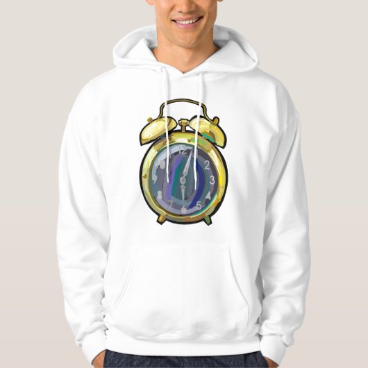 Gouden Alarm Klok Retro Tijdstuk Hoodie (Voorkant)