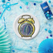  Gouden Alarm Klok Retro Tijdstuk Papieren Bordje (Feest)