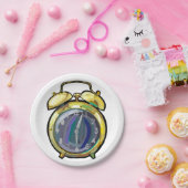  Gouden Alarm Klok Retro Tijdstuk Papieren Bordje (Feest)