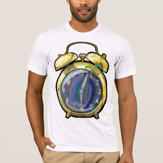  Gouden Alarm Klok Retro Tijdstuk T-shirt (Voorkant)