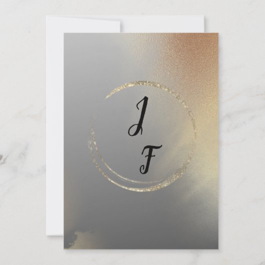 Gouden Alcohol Ink Elegante bruiloft Kaart (Achterkant)