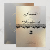 Gouden Alcohol Ink Elegante bruiloft Kaart (Voorkant / Achterkant)