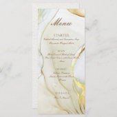 Gouden Alcohol Inkt Ambachtelijk Witte Platte Menu (Voorkant / Achterkant)