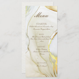 Gouden Alcohol Inkt Ambachtelijk Witte Platte Menu