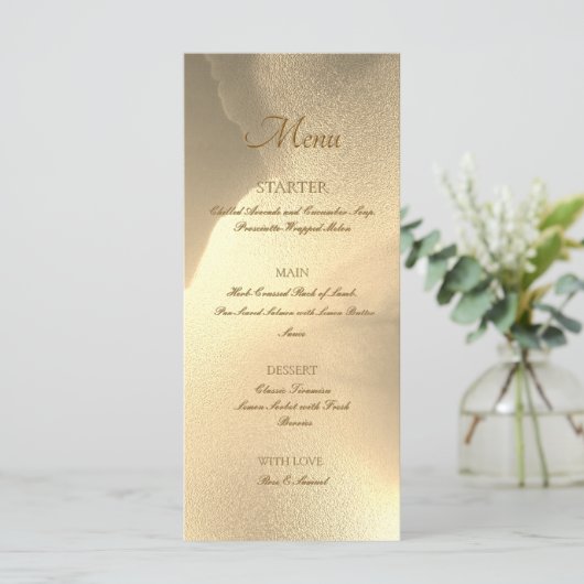 Gouden Alcohol Inkt Chic Plat Menu (Staand voorkant)
