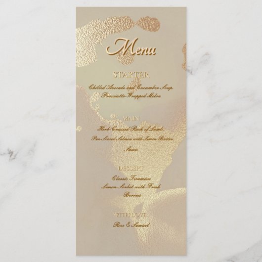 Gouden Alcohol Inkt Elegante Platte Menu (Voorkant)