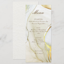 Gouden Alcohol Inkt Handgemaakte Witte Platte Menu